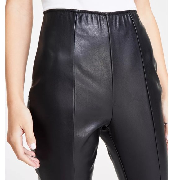 Tinseltown Juniors' Faux Leather High-Rise Skinny Pants - Black, Size L - Picture 4 of 5